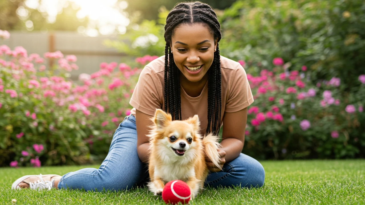A professional pet sitter providing pet boarding service in one of the dog day care centers.